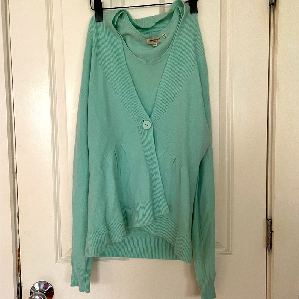 Cashmere top and cardigan